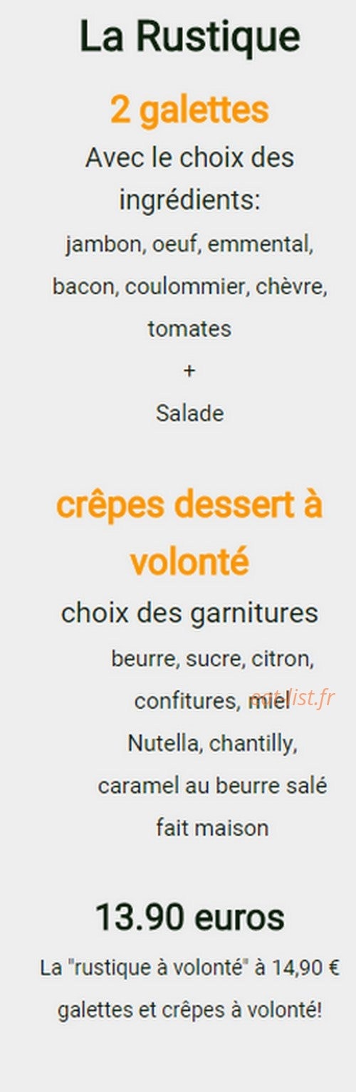 Crêpe O' beurre — carte page 9