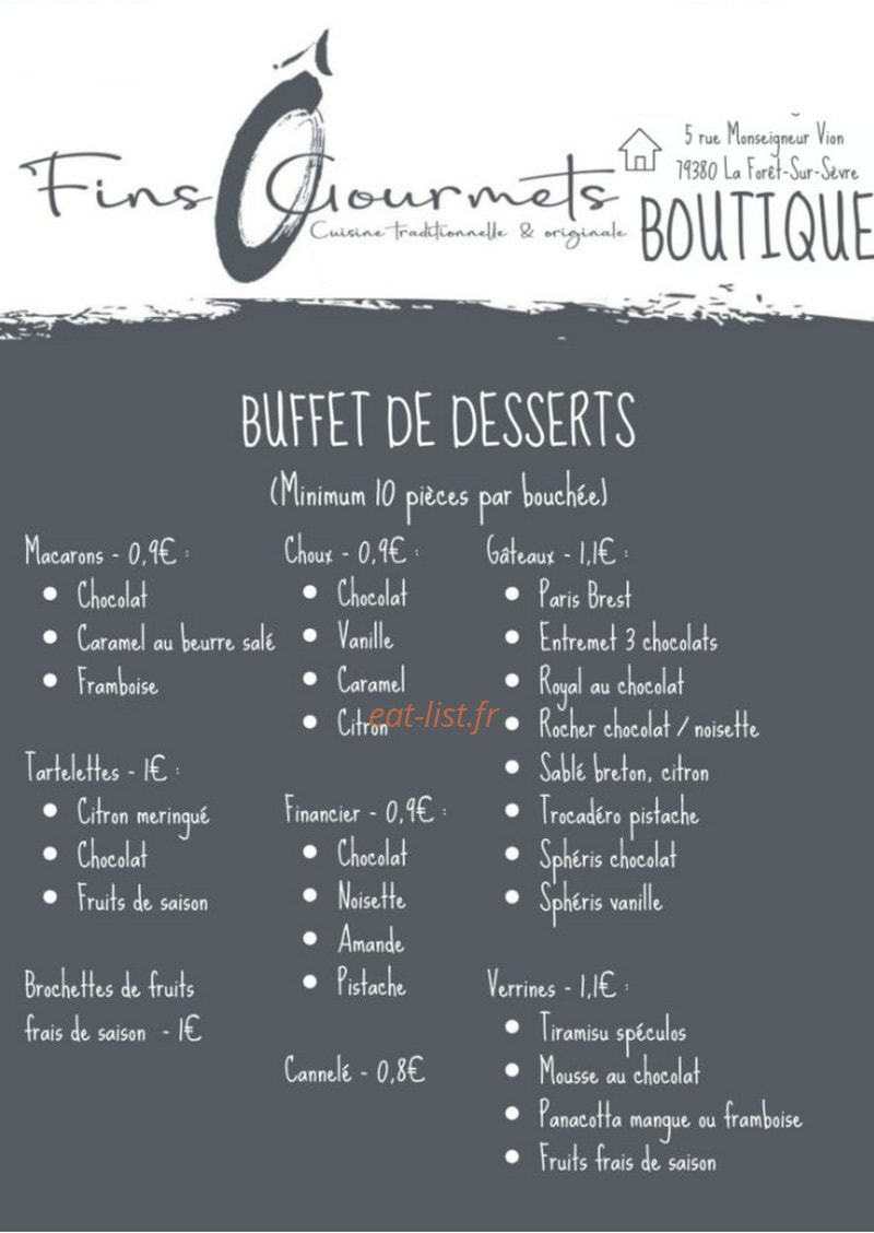 Ô Fins Gourmets — carte page 4