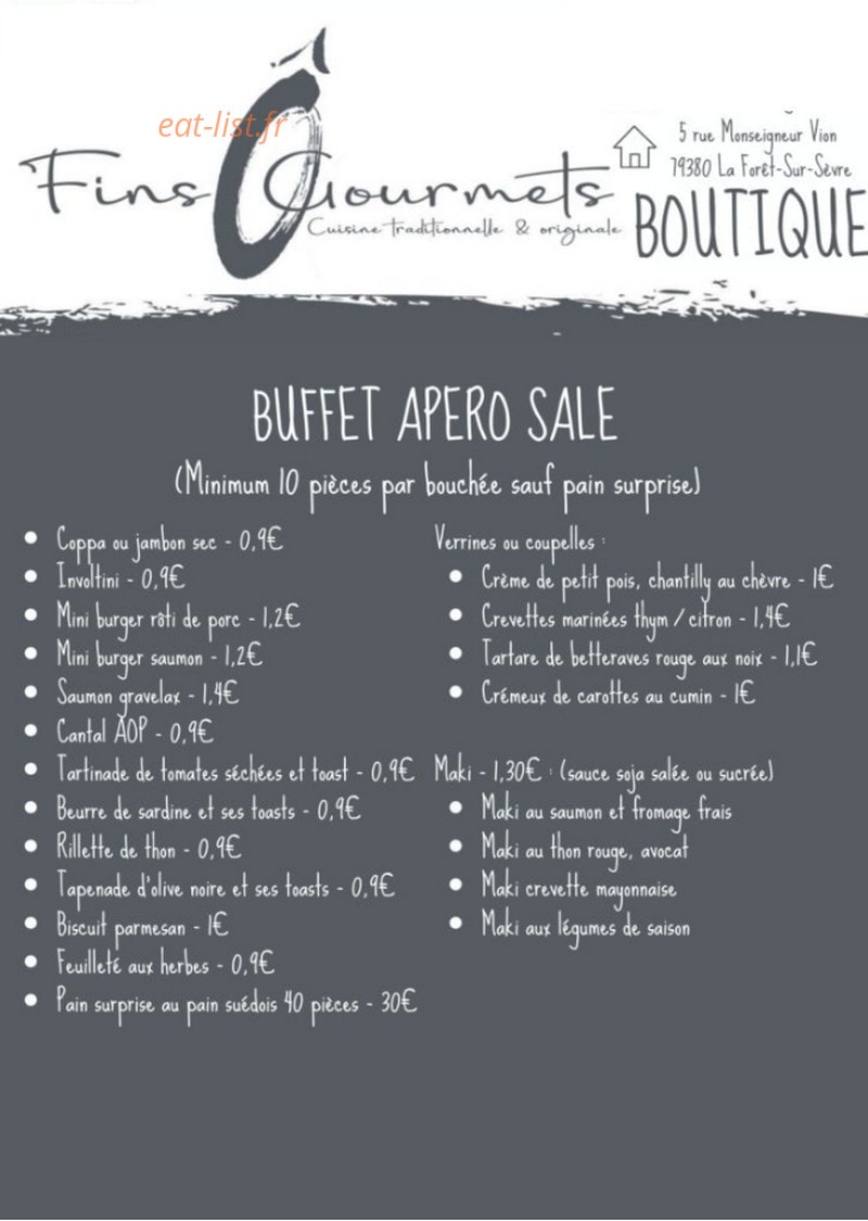 Ô Fins Gourmets — carte page 3