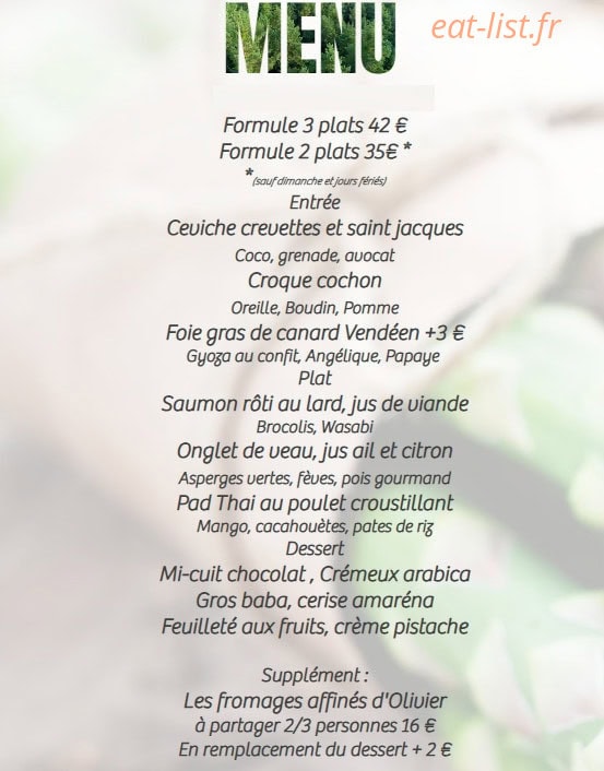 Grill du Moulin — carte page 1