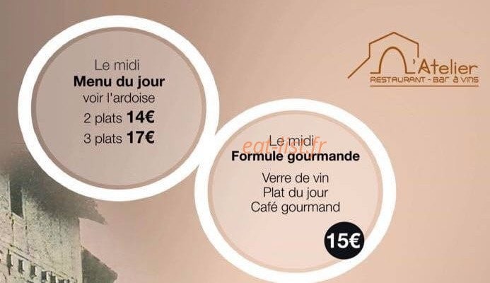 Resto l’Atelier — carte page 1