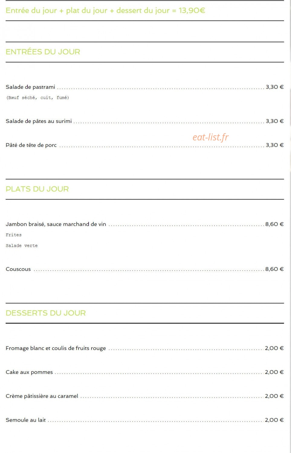 Le Lucky — carte page 1