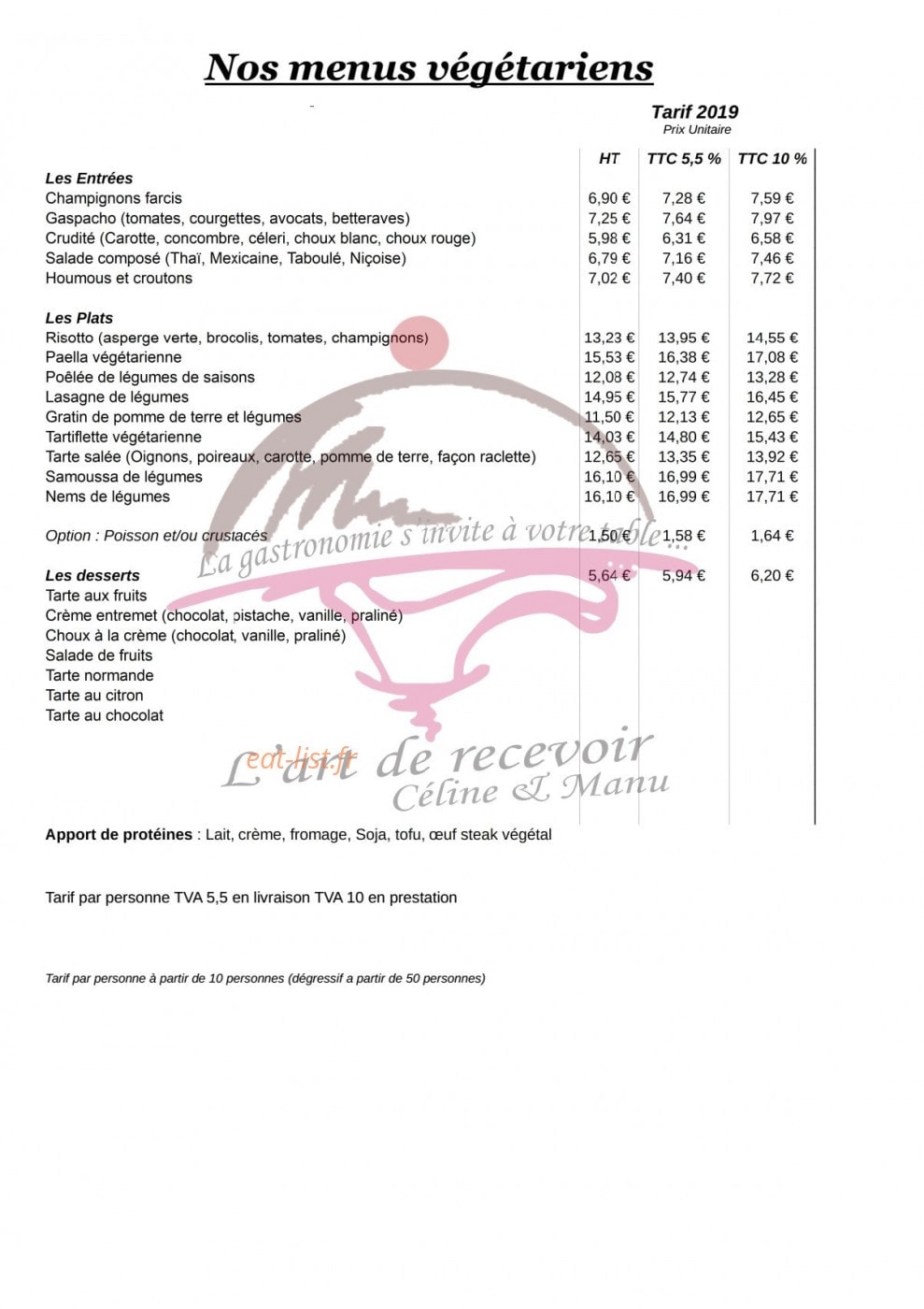 L'art de recevoir Céline & Manu — carte page 11