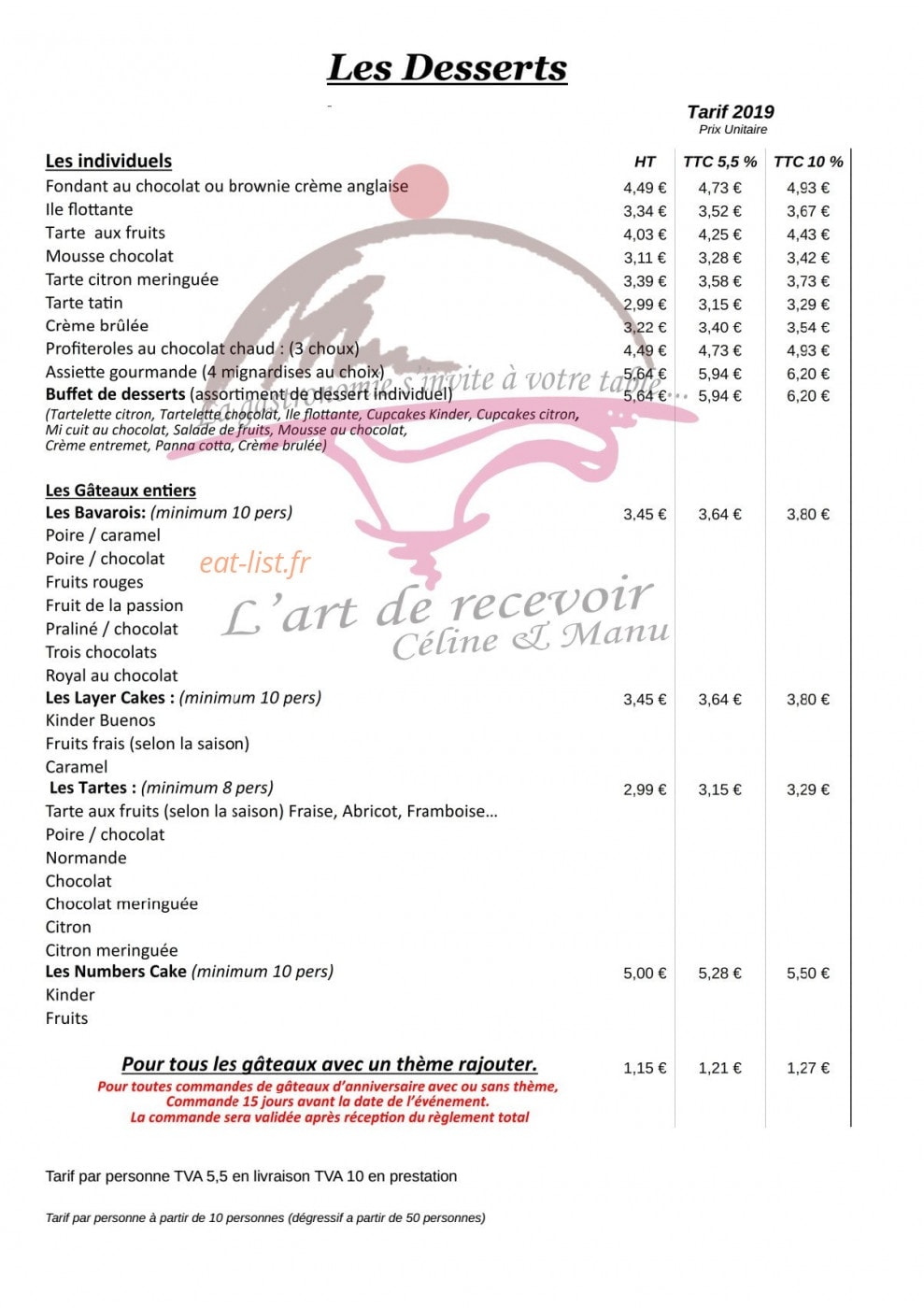 L'art de recevoir Céline & Manu — carte page 9