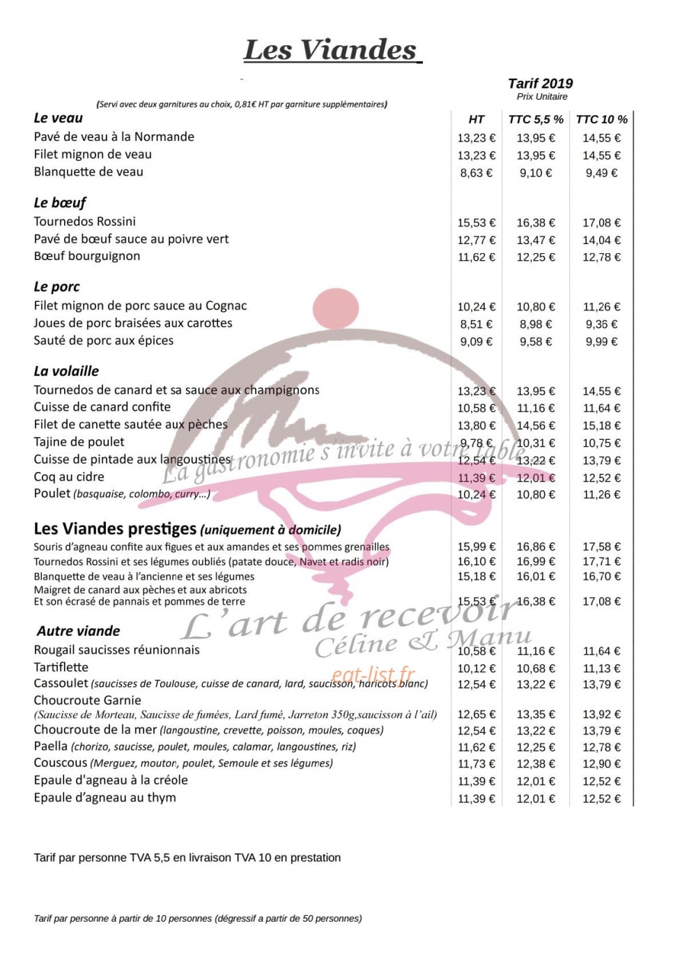 L'art de recevoir Céline & Manu — carte page 5