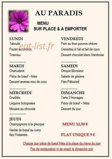 Au Paradis — carte page 1