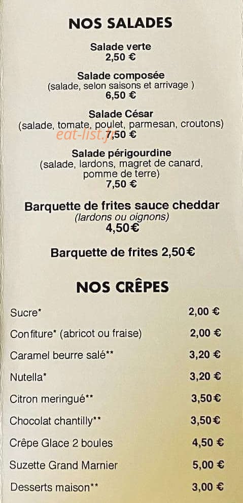 Chez Kalou — carte page 2