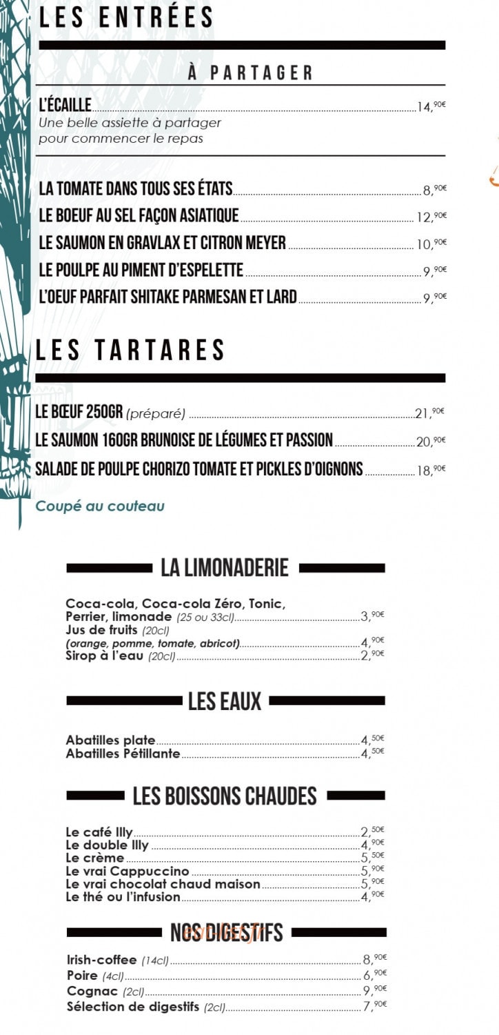 Le Bœuf en Ecailles — carte page 1