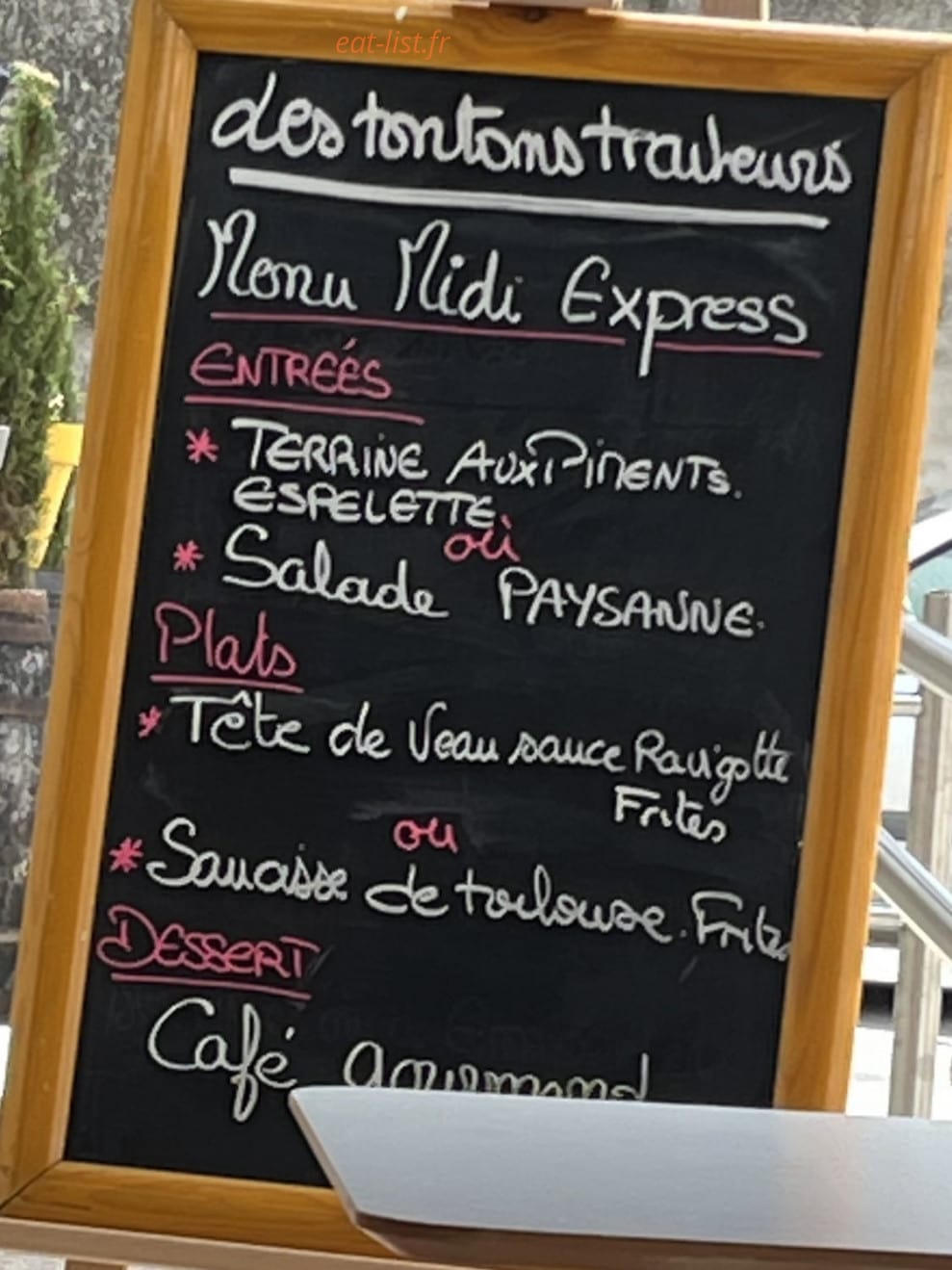 Les Tontons Traiteurs — carte page 1