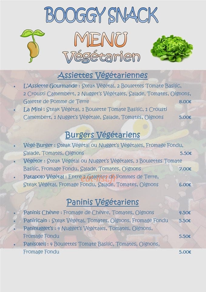 Booggy snack — carte page 2