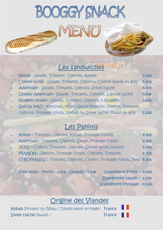 Booggy snack — carte page 4