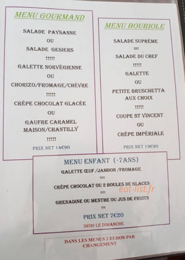 La Bouriole — carte page 1