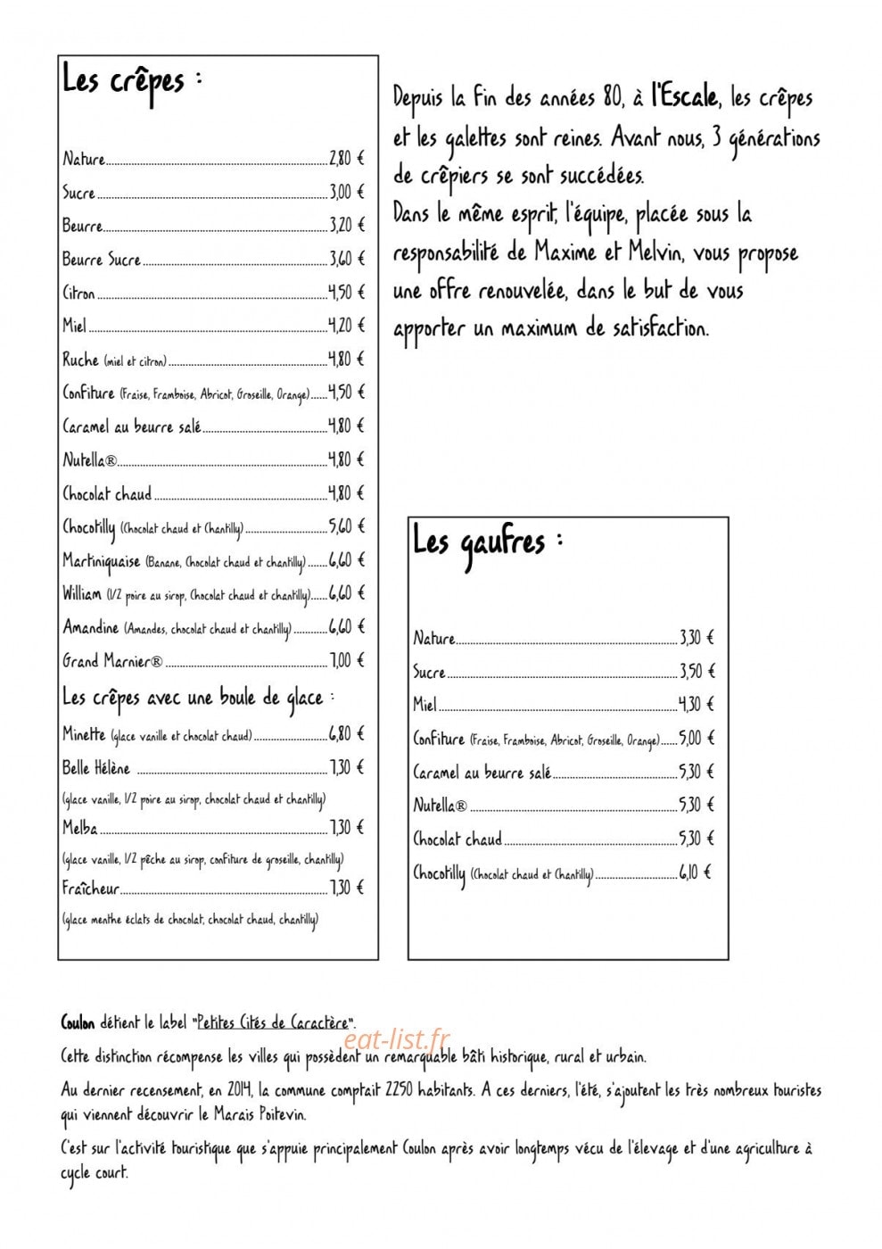Café de L'escale — carte page 6