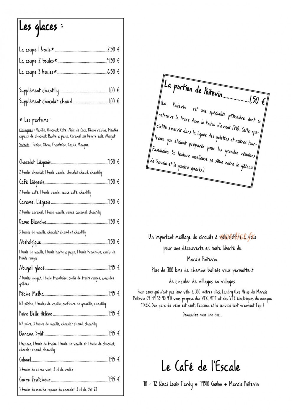Café de L'escale — carte page 7