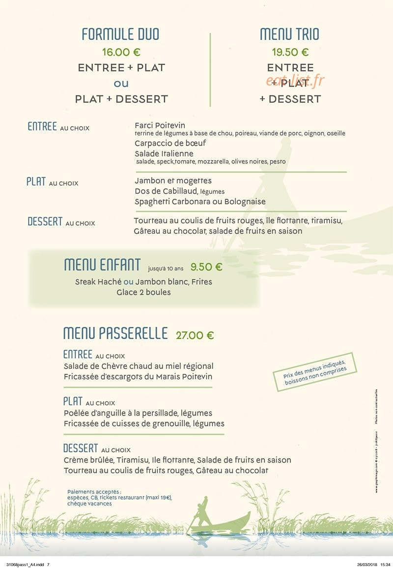 La Passerelle — carte page 1