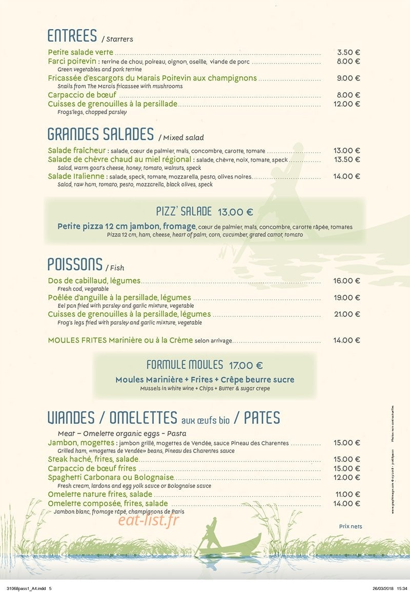 La Passerelle — carte page 2