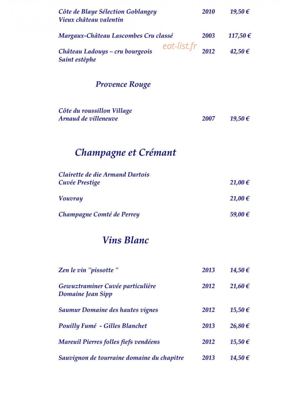 Le Relais du Chapeau Rouge — carte page 6