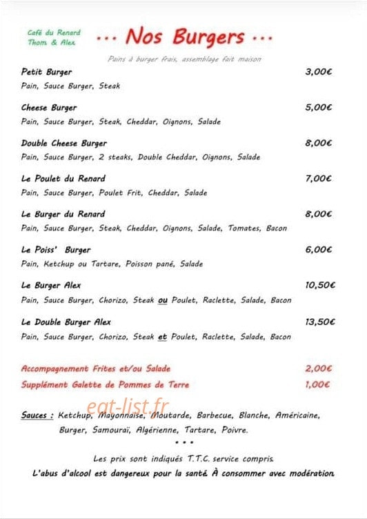 Café du Renard — carte page 3