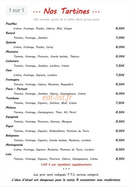 Café du Renard — carte page 2