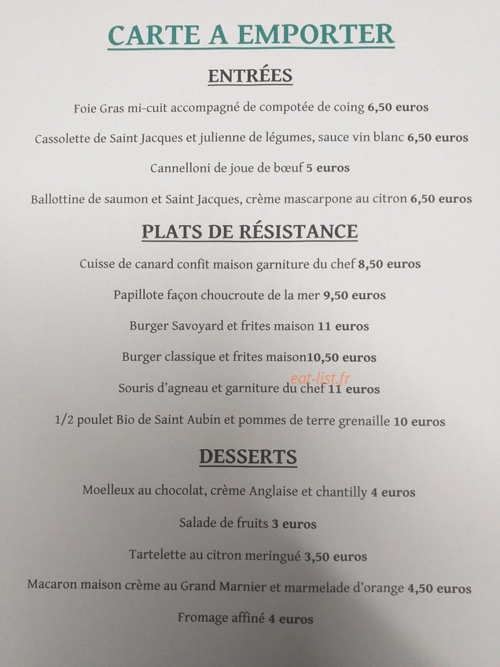La terrasse — carte page 1