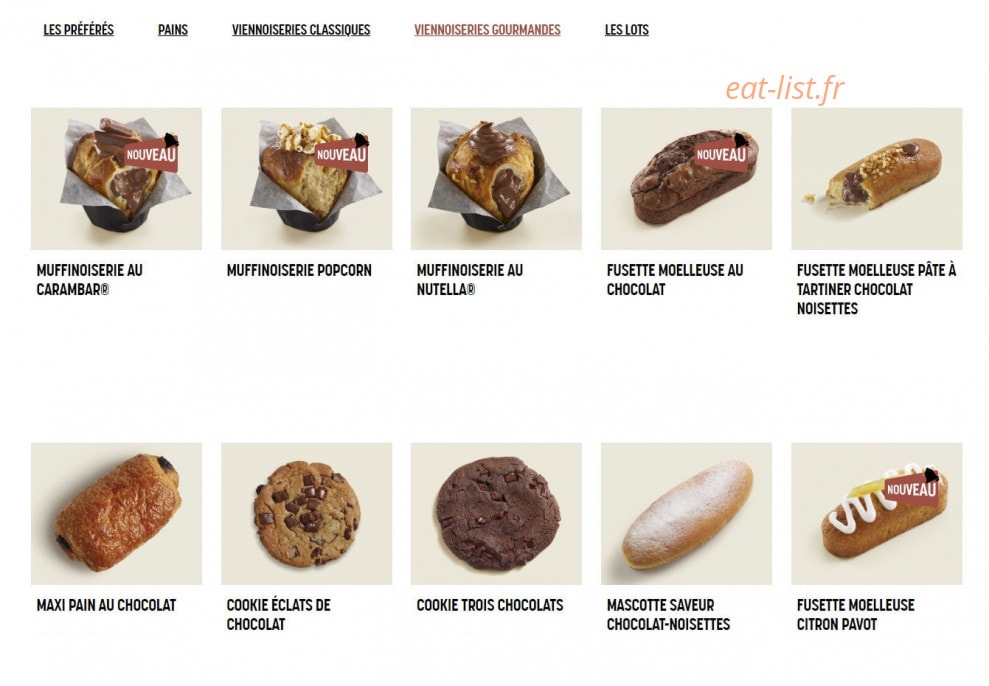 Brioche Dorée — carte page 10