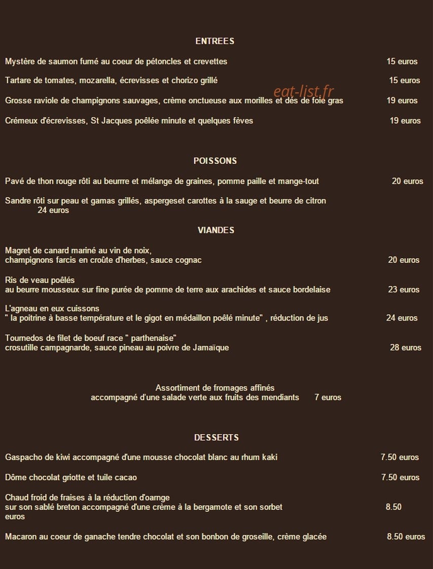 L'Orangerie — carte page 1