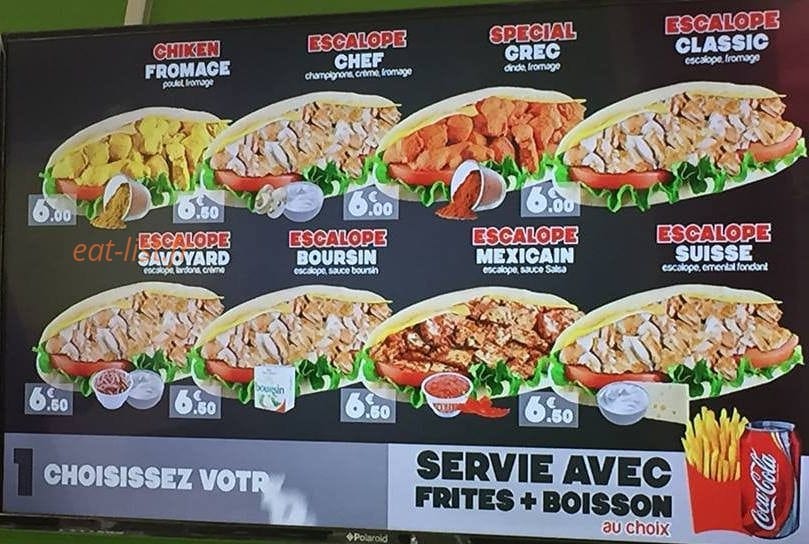 Aladin Kebab — carte page 3