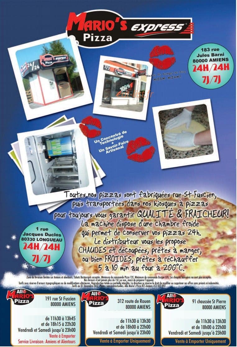 Allo mario's pizza — carte page 4