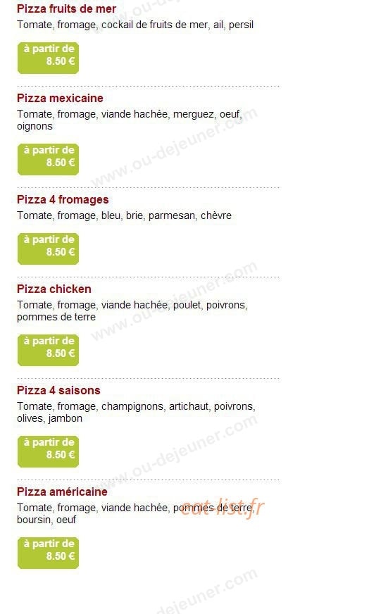 Andiamo pizza — carte page 4