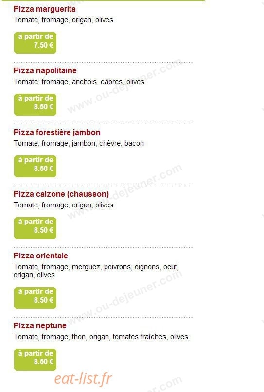 Andiamo pizza — carte page 2