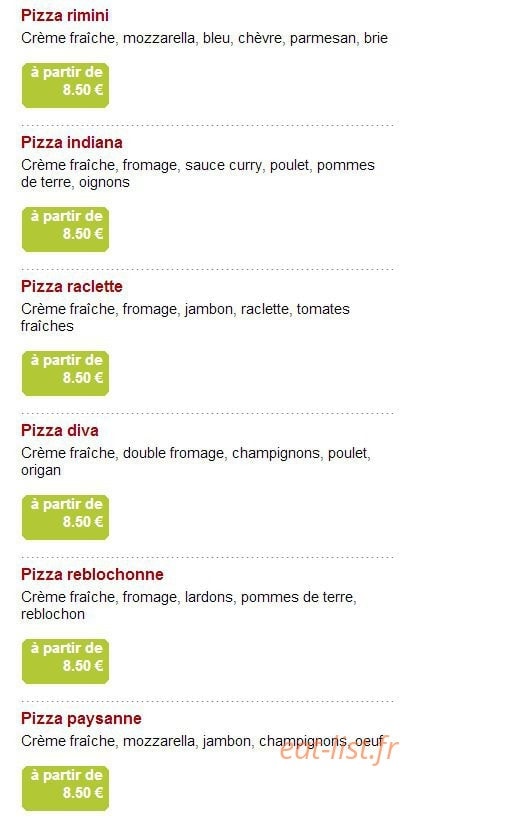 Andiamo pizza — carte page 6