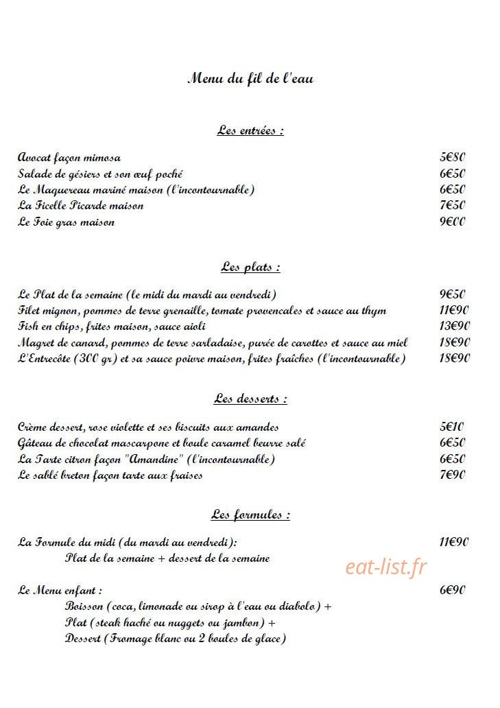 Au Fil De Leau à Amiens Carte Menu Et Photos