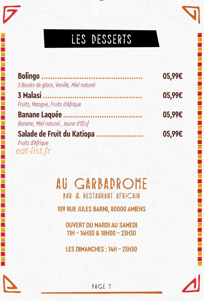 Au Garbadrome — carte page 6