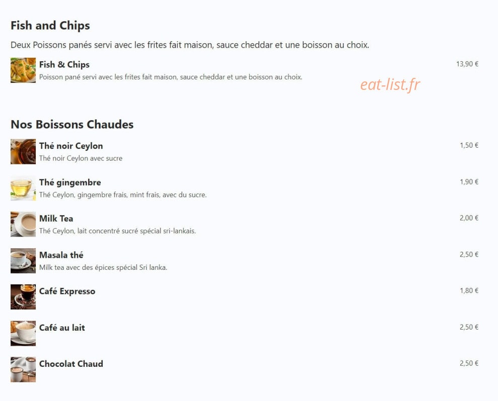 Ayah's Lounge — carte page 5