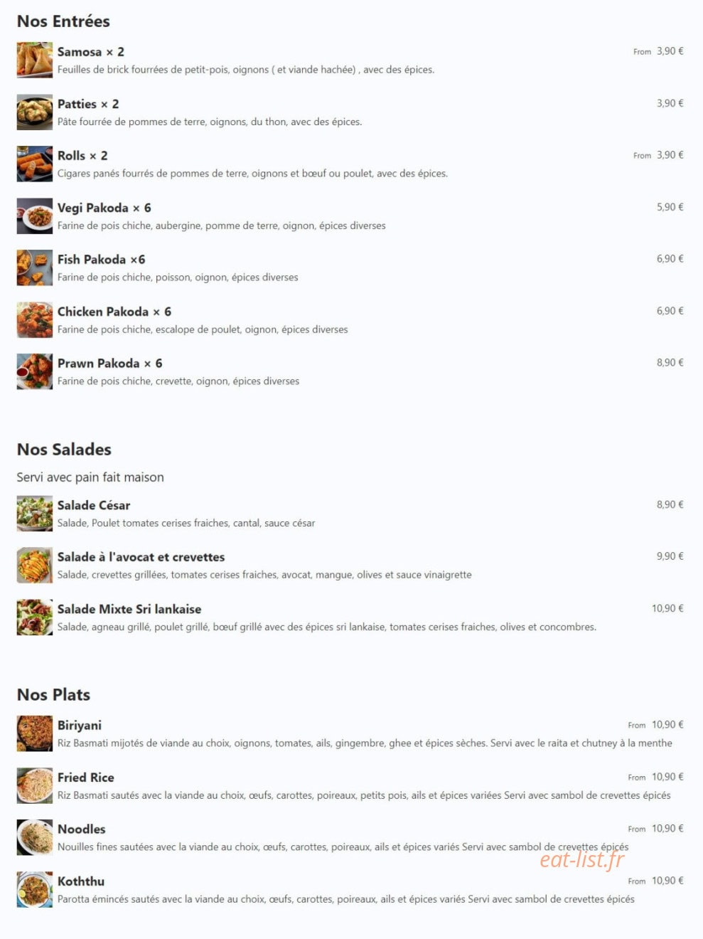 Ayah's Lounge — carte page 1