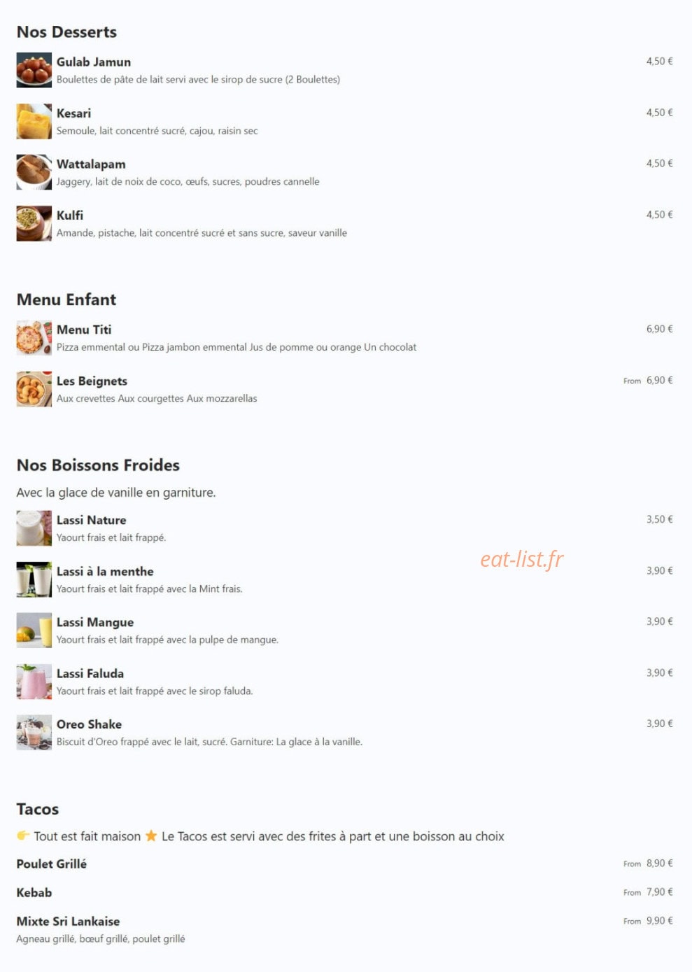Ayah's Lounge — carte page 3