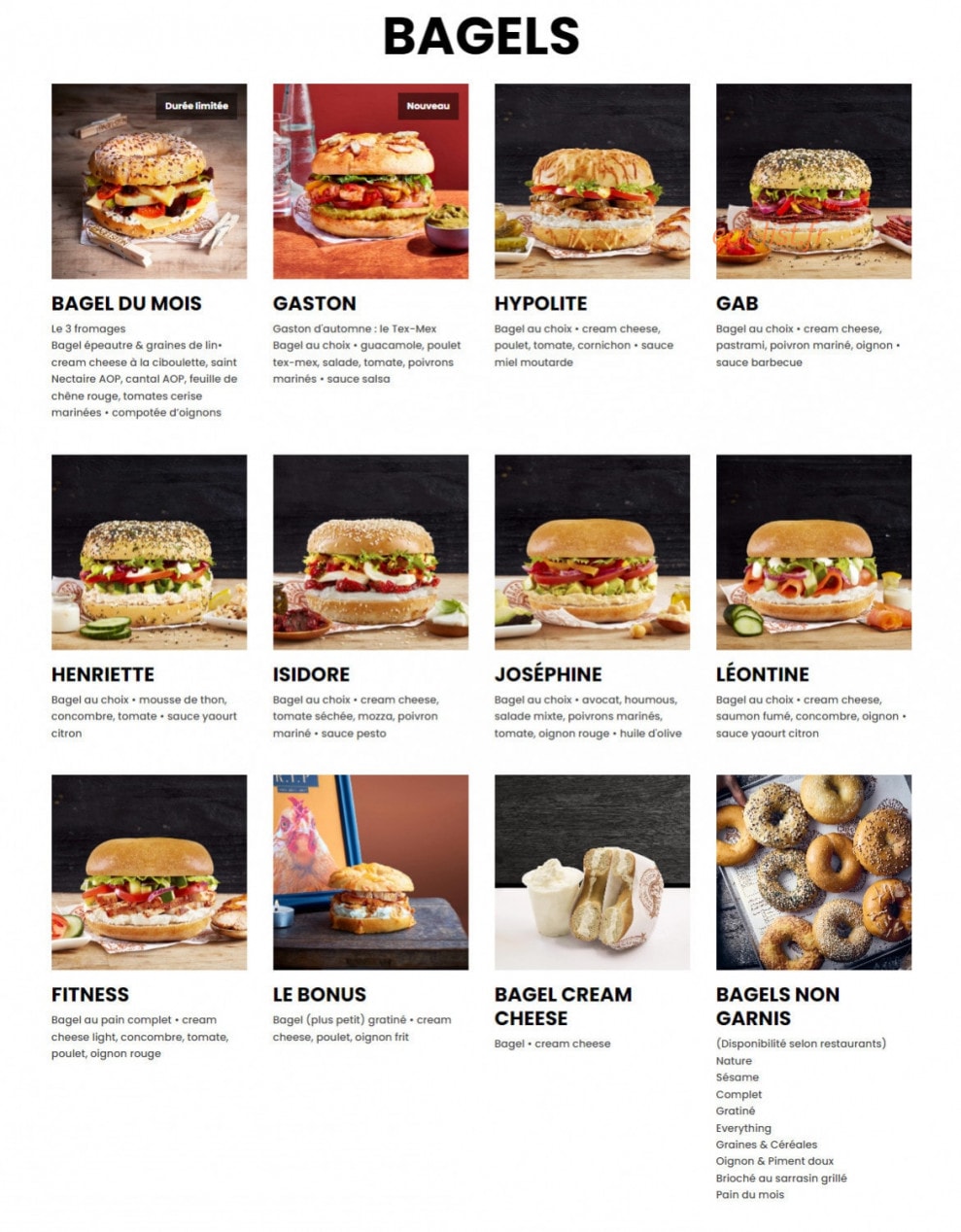 Bagelstein — carte page 1