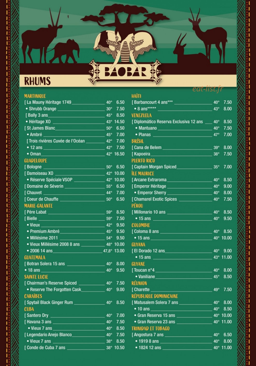 Baobar — carte page 3