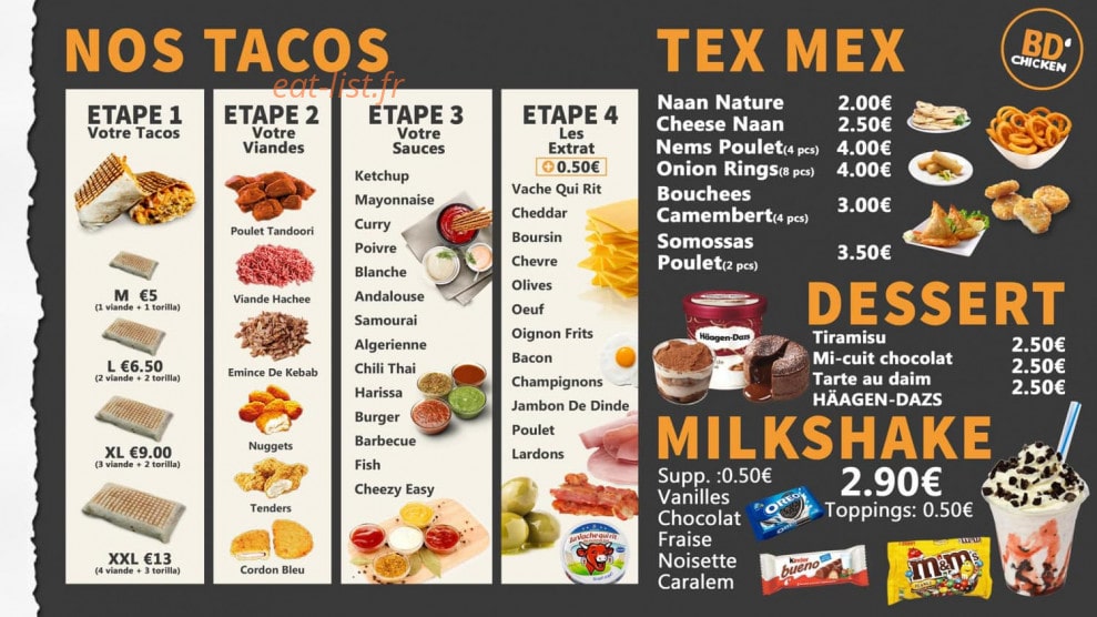 BD’Chicken — carte page 4