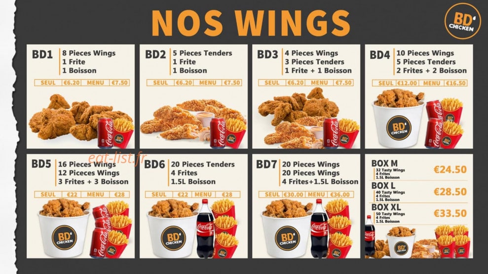 BD’Chicken — carte page 2