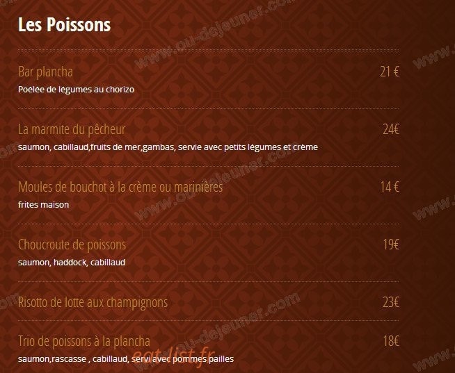 Brasserie Jules — carte page 3