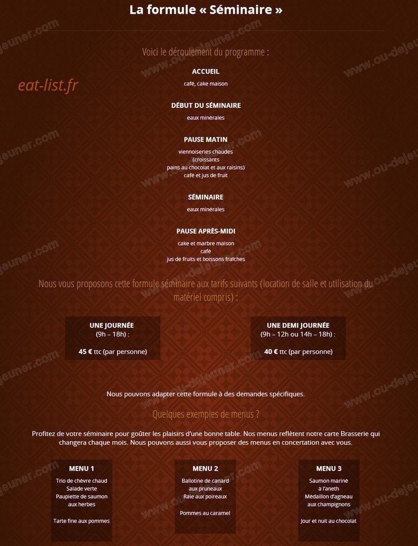 Brasserie Jules — carte page 15
