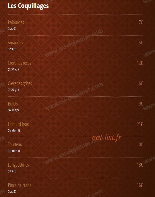 Brasserie Jules — carte page 8