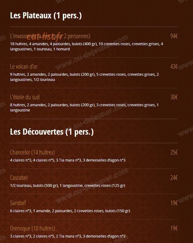 Brasserie Jules — carte page 6