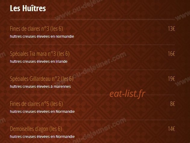 Brasserie Jules — carte page 7