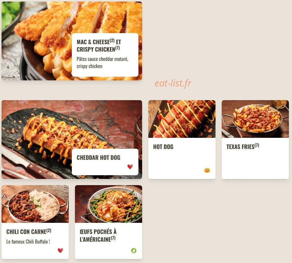 Buffalo Grill — carte page 6