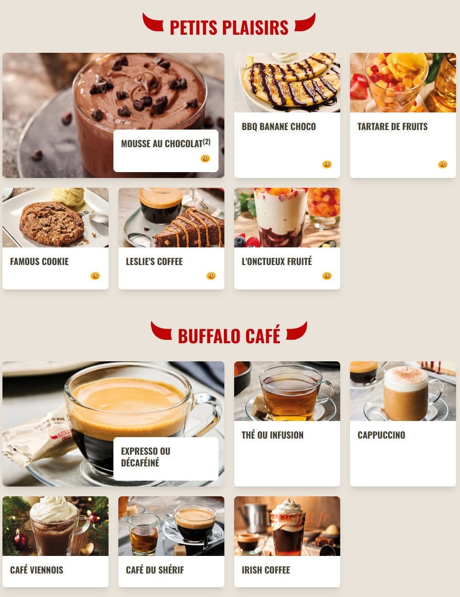 Buffalo Grill — carte page 13