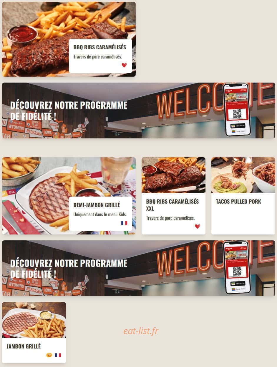 Buffalo Grill — carte page 8