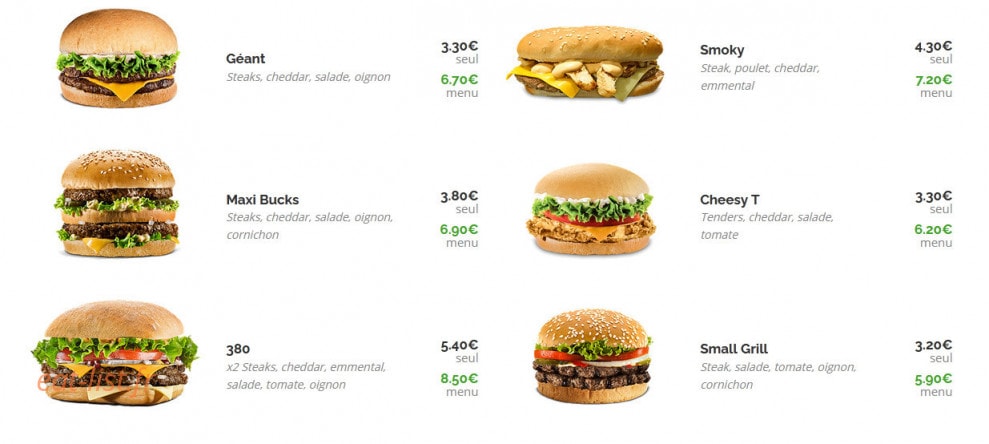Burger Bucket — carte page 3