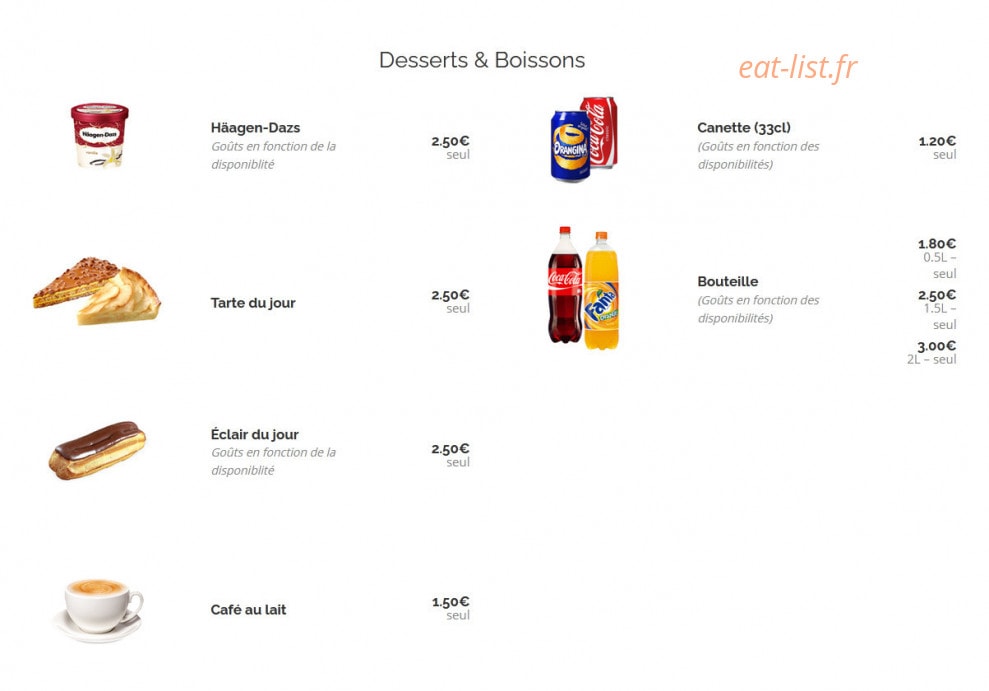 Burger Bucket — carte page 16